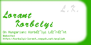 lorant korbelyi business card